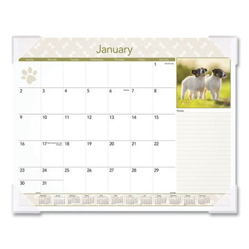 AT-A-GLANCE® Puppies Monthly Desk Pad Calendar, Puppies Photography, 22 X 17, White Sheets, Clear Corners, 12-month (jan To Dec): 2022 freeshipping - TVN Wholesale